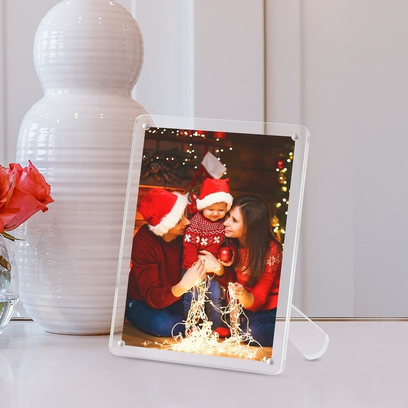 Boxalls 4x6 Inches Acrylic Picture Frame with Stand, Clear Photo