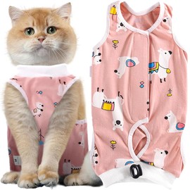 Cat Surgery Recovery Suit,Cats Post Surgical Recovery Suit,Breathable Surgical Recovery Suit,Anti-licking Cats Vest Wound Protector Clothes,for Surgery Recovery, Abdominal Wounds (Alpaca(Pink))
