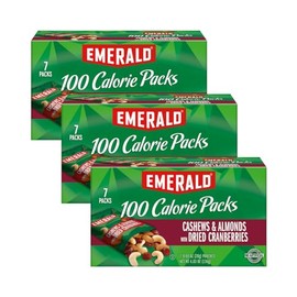 Emerald Nuts Cashews and Almonds With Dried Cranberries, 100 Calorie Packs, 4.83 Oz (Pack of 3)