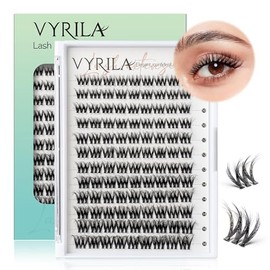Lash Clusters 0.05mm Pestañas individuales, 3D Wispy Lashes Clusters, 0.1mm Super Thin Band Resuable Natural Lashes, D Curl Faux Visk Pestañas, 108pcs Extensión de Pestañas Agrupaciones de latigas-D-8-16Mix Verde 108pcs-0.05-D-Acogedor