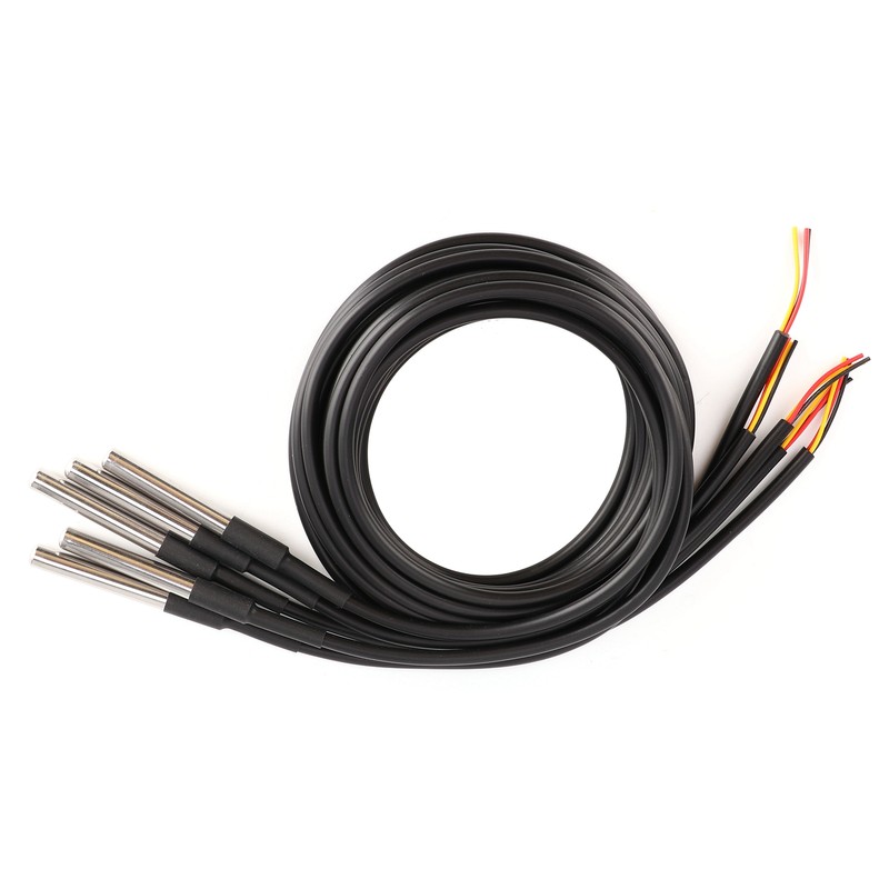 5Pcs Temperature Probe Sensor Stainless Steel Waterproof Cable Thermometer