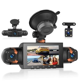 360 Degree View 4 Channel Dash Cam Front and Rear Inside Left Right, Dash Camera for Cars, Built-in Night Vision, 24/7 Recording Parking Mode Monitor