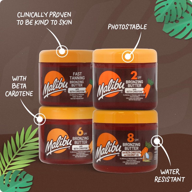 Malibu Fast Tanning Waterproof SPF 2 Bronzing Body Butter with