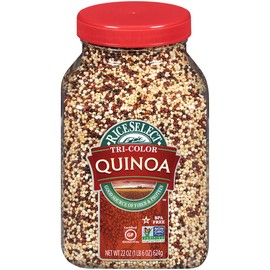 RiceSelect Tri-Color Quinoa, Whole Grain, Gluten-Free, Non-GMO, Vegan, 22-Ounce Jars, 4-Count