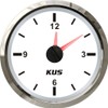 KUS Clock Meter Gauge 12-Hour Format with Backlight 52mm(2") 12V/24V