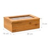 Relaxdays Bamboo Box with 8 Compartments Bag Caddy Wooden with