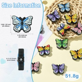 LiQunSweet 12 Pcs 6 Styles Butterfly Silicone Beads Butterfly Silicone Focal Beads Colorful Butterfly Silicone Beads for Keychain Making Pens DIY Crafts Necklace Bracelet Lanyard Pendants
