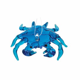 Gallerie II Blue Crab Glass Christmas Ornament Xmas Festive Winter Holidays Beach House Coastal Nautical Home Artificial Real Tree Hanging Decor Decoration Blue