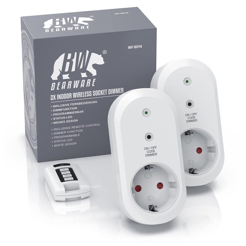 CSL Dimmable Radio Sockets Set with Remote Control Set of