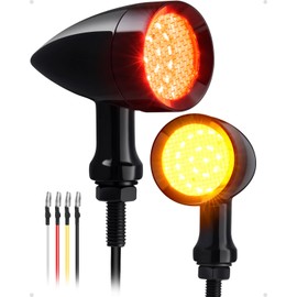 PBYMT Motorcycle LED Turn Signals Bullet,SMD Blinker Lights,Rear Turn Signals Compatible with Honda Yamaha Suzuki Kawasaki Harley Dyna (10mm Mounting Hole)