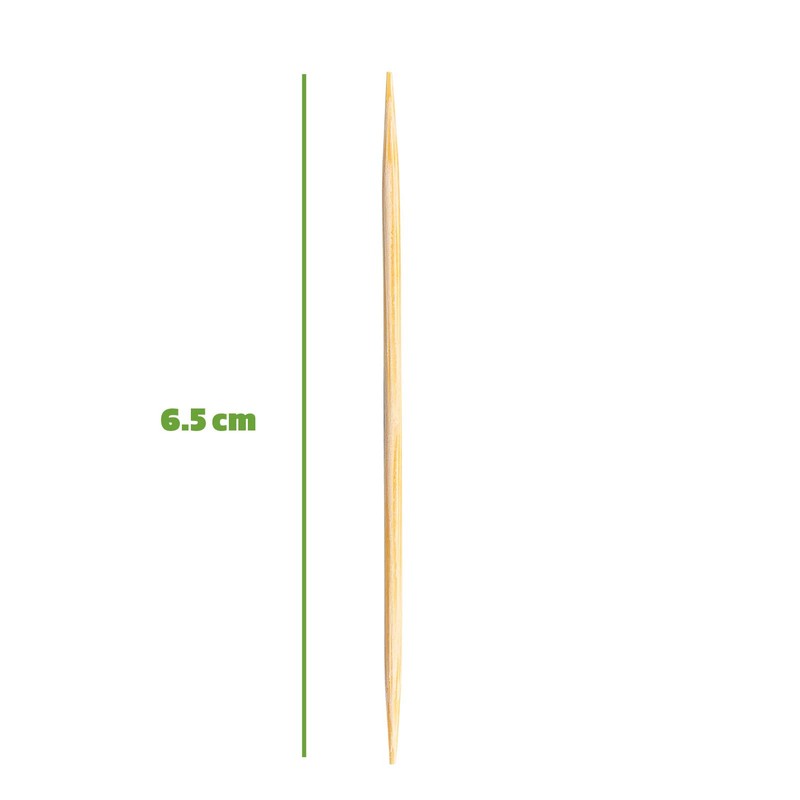 GUSTO [2000 Count] Bamboo Wooden Toothpicks - Wood Round Double-Points