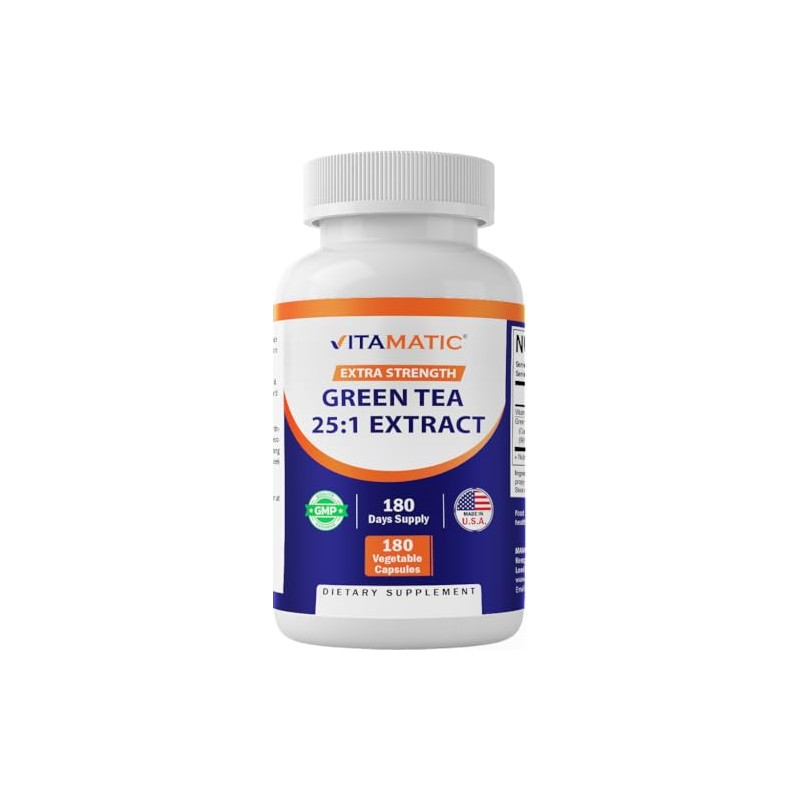 Vitamatic Green Tea Extract with Vitamin C, 25X Concentrate, 98%