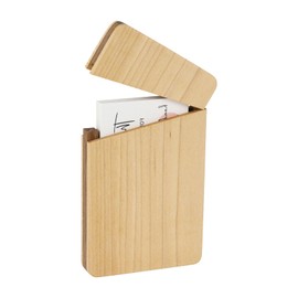 Multibey Wooden Business Card Holder, Handmade Black Walnut Card Case with Magnetic Closure, Portable Travel Magnetic Organizer Men & Women Business Card Case for Office & Home (Maple Wood Colour)