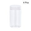 sourcing map Round Plastic Jars with White Screw Top Lid,