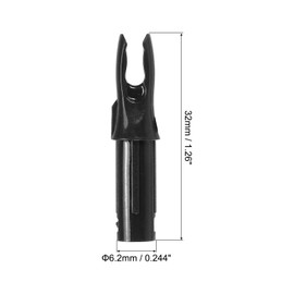 PATIKIL Archery Arrow Nocks 6.2mm 0.244", 40 Pack Insert Arrow Nock Replacement for Shooting, Black