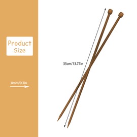 Luckious Bamboo Knitting Needles - Warm Wooden Knitting Needles, Knitting Pins for Beginners and Professional Knitters, Long Needles for Jumpers, Blankets, Large Projects (6mm/8mm/10mm)
