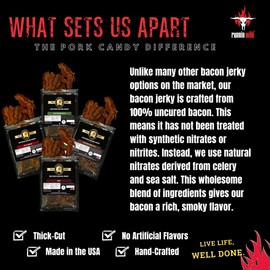 Spicy Sriracha Bacon Jerky – Bold & Fiery Snack Made from 100% Real Uncured Thick-Cut Bacon | Small-Batch, Savory Heat, Tossed in Spicy Sriracha Glaze | 4 ounces total (Pack of 2 bags, 2 ounces each)