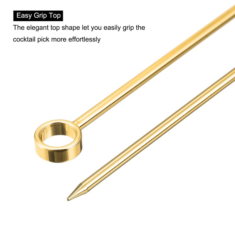 sourcing map Metal Cocktail Picks 8Pcs, Reusable Stainless Steel Cocktail