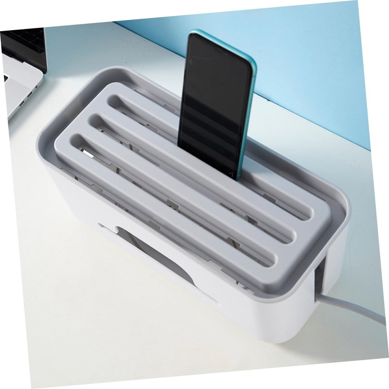 KOMBIUDA Indoor Cable Organizer Box Sturdy Plastic Power Line Manager