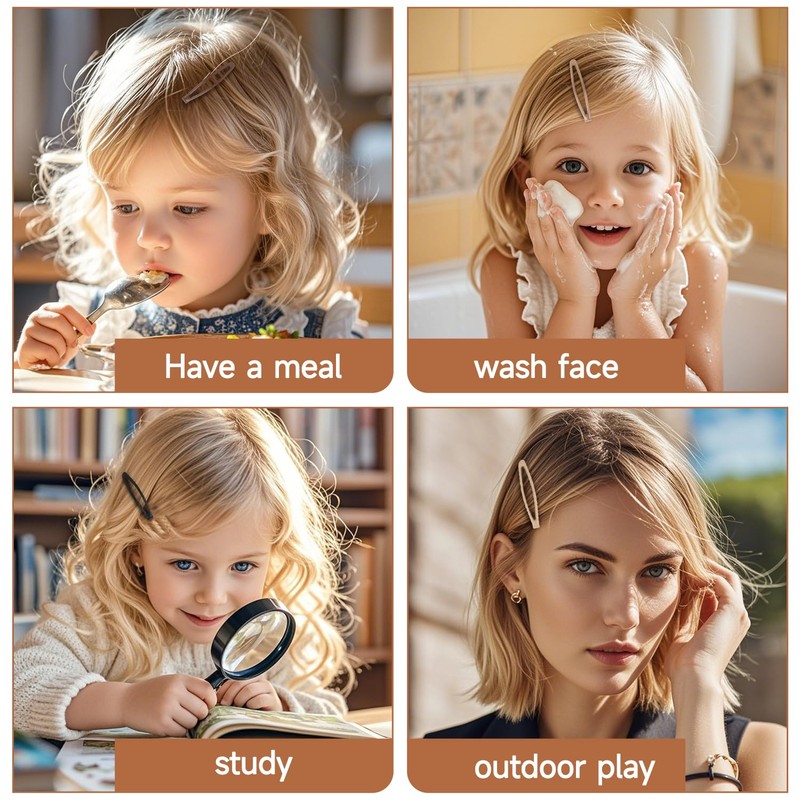 MOTIBACK Metal Snap Hair Clips 20Pcs - Durable Non-Slip Hair