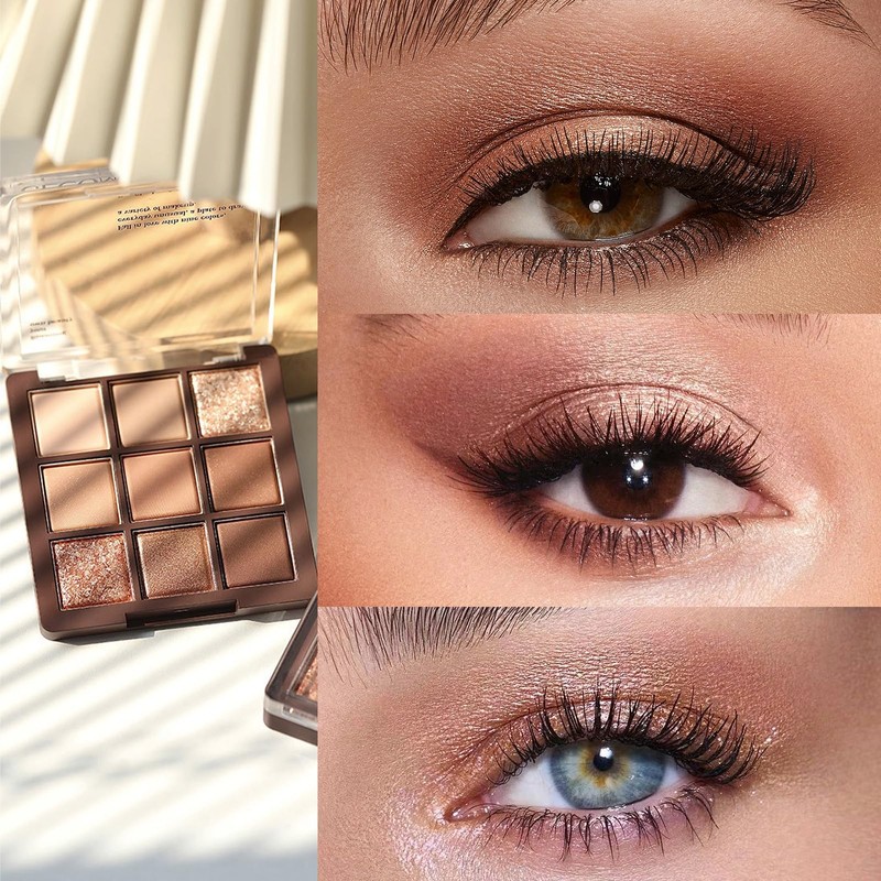 Brown Eyeshadow Palette, Matte Glitter Nude Cream Eye Shadow Palettes