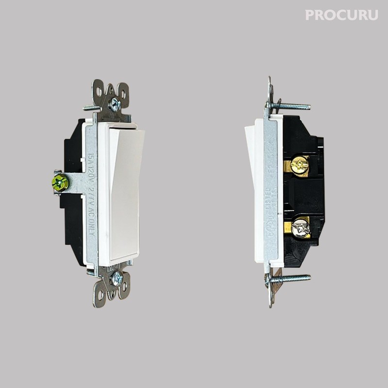 [20-Pack] PROCURU Decorator Paddle Rocker Light Switch, Single Pole, 3-Wire,