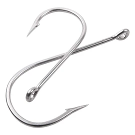 Saltwater Large Giant Shark and Alligator Fishing Hooks Stainless Steel Big Game J Fishing Hooks Extra Strong Sharp Giant Fish Hooks for Tuna Swordfish Catfish Size 5/0-20/0