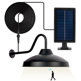 Pearlstar Solar Barn Light Outdoor Indoor Motion Sensor Security Shed Light, Cool White Flood Light, Waterproof Dusk to Dawn for Gazebo Yard Garage Patio Camp Porch Home