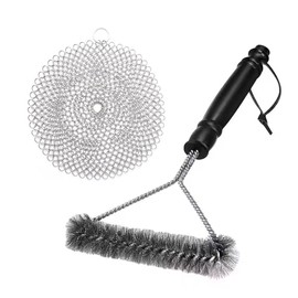 OUDQFCJ 2 Pack Grill Brush, Grill Cleaning Brush, Grill Cleaning Brush, In Barbecue Brushes, Effective Cleaning of All Types of Grills