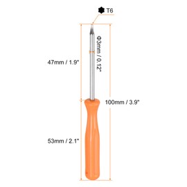 QUARKZMAN Torx Screwdriver T6 4 Inch Length Carbon Steel Non-Magnetic Security Star 6 Point Head Precision Screwdriver with Non-Slip Handle, Yellow