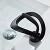 Black Bathroom Sink Faucet Waterfall Round Single Handle One Hole