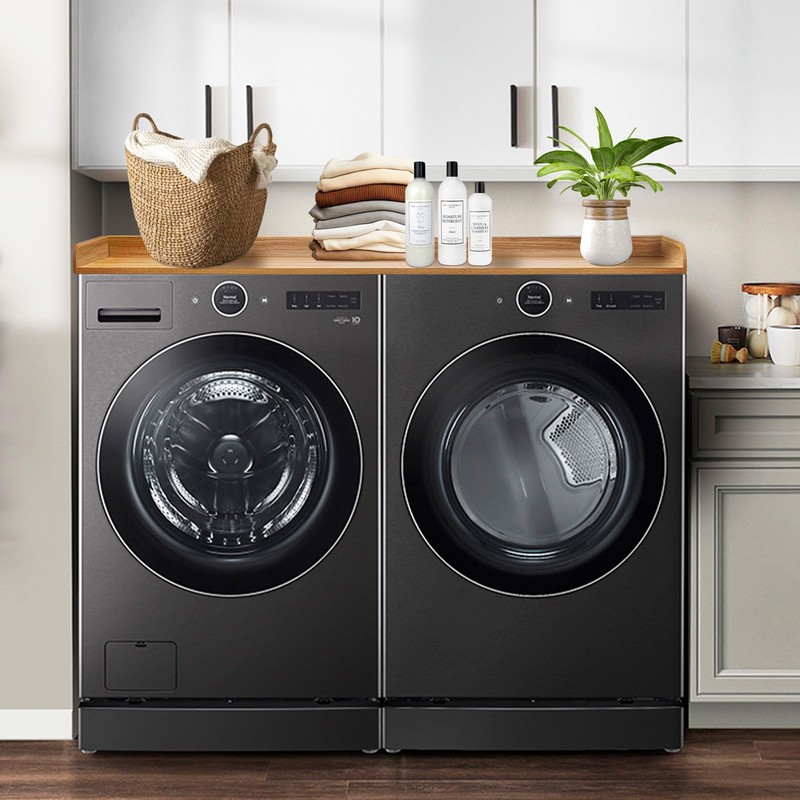 Royxen Washer Dryer Countertop Solid Wood with Polyester Coating, Laundry