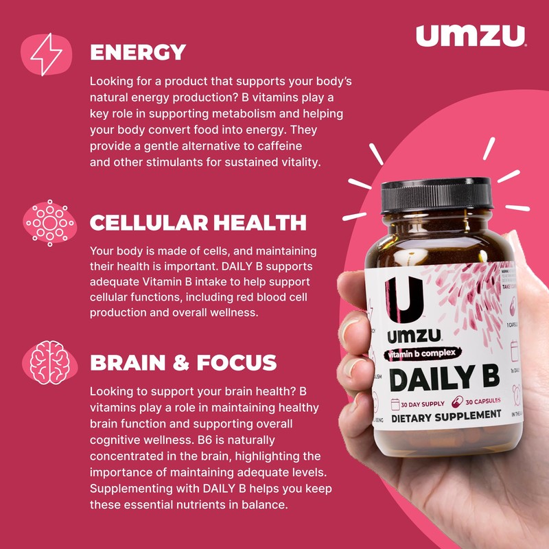 UMZU Daily B, 30 Day Supply – Complete Vitamin B