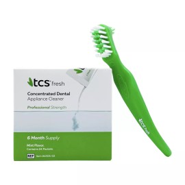 TCS Fresh Dental Appliance Cleaner Set - 6 Month Supply - Professional Streng...
