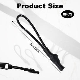 8pcs Zipper Pulls, Nylon Zipper Tags Pulls Reflective Zipper Pull Black Zipper Tags Replacement Cord Zipper Pulls for Bags Purses Clothes Backpacks Zipper Pull Tab