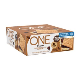 ONE Protein Bars, Smores, Gluten Free Protein Bars with 20g Protein and only 1g Sugar, Guilt-Free Snacking for High Protein Diets, 2.12 oz , 12 Count (Pack of 1)