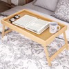 Bamboo Bed Tray Table with Foldable Legs Breakfast Tray, Lightweight