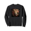 Leopard With Flowers Around Boho Style Graphic Sweatshirt