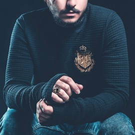 OIDEA Stainless Steel Bikers Gothic Lion Head Ring Band,Hypoallergenic,Size 8