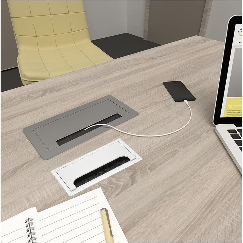 Aluminium Cable Pass 160 x 80 - White