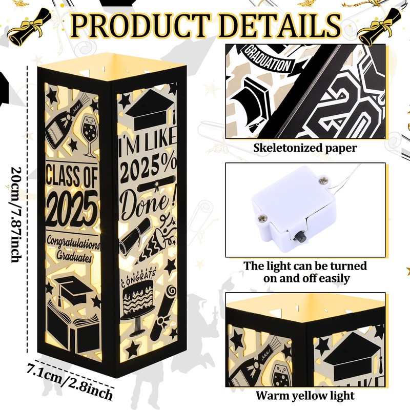 Honoson 12 Pcs Light Up Graduation Centerpieces Class of 2025