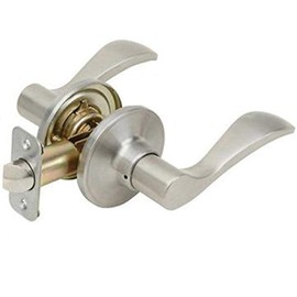Pamex FLYEP03L Left Hand Naples Lever with Round Rose Passage Lockset Grade 3 Satin Nickel Finish