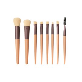8-Piece Makeup Brush Set with Travel Pouch, Synthetic Bristles, Professional Cosmetic Brushes for Foundation and Eye Makeup