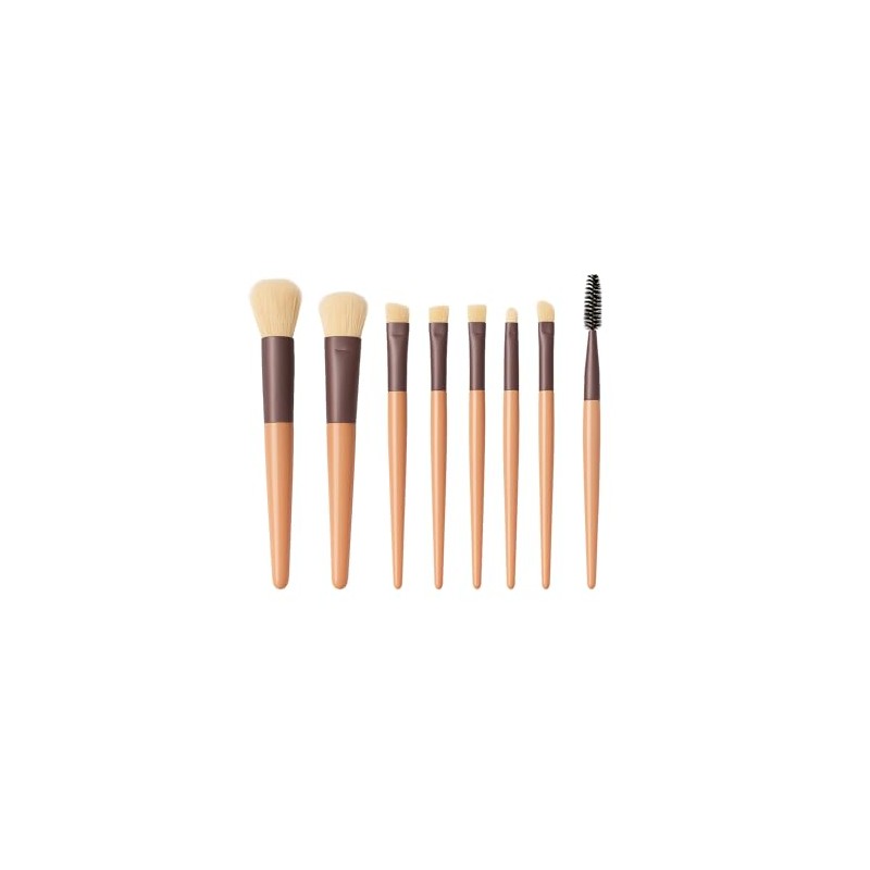 8-Piece Makeup Brush Set with Travel Pouch, Synthetic Bristles, Professional