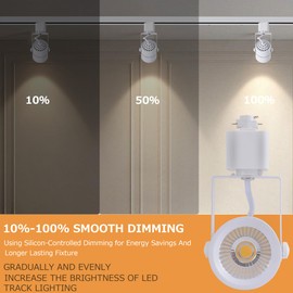 Track Lighting Heads 10W Dimmable H Type LED Track Light Replacement Head Fixtures Bright 4000K Cool White Rail Ceiling Spotlight for Kitchen Dining Room Accent Task Wall Art, CRI90+ 24° 1000lm