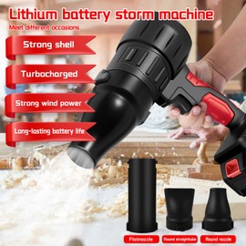 ZPSHYD Violent Turbo Fan, Cordless Electric Jet Fan Handheld Blower with 21V Lithium Battery, Snow Leaf Dust Blowing Tool (Stepless Speed Control, 3 Nozzle Accessories)