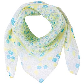 Mix Factory MOONBAT Fashion Scarf, Small Flower Panel, Silk Petite Scarf, For Spring and Summer, UV Protection, Women's, green