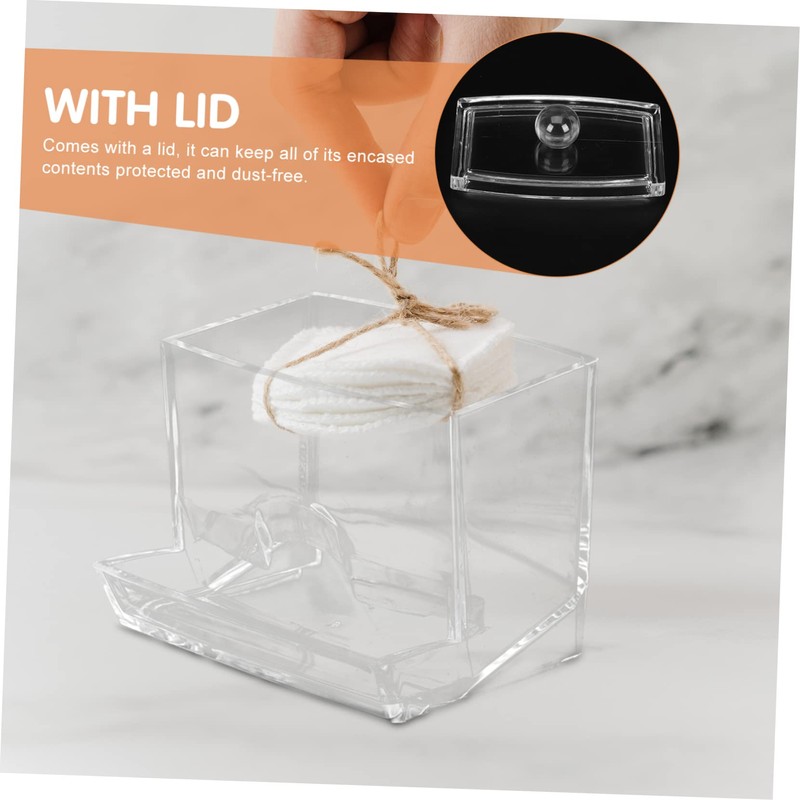 BUGUUYO 2pcs Acrylic Cotton Swab and Pad Organizer Box Sundries