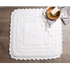 DII Crochet Collection Reversible Bath Mat, Square, 24x24, White