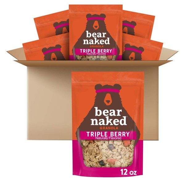 Bear Naked Granola Cereal, Breakfast Snacks, Triple Berry (6 Bags)